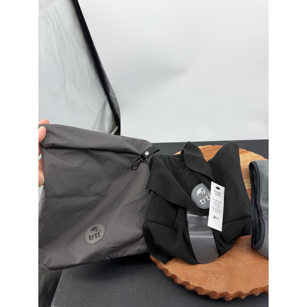 Trtl Plus Travel Pillow Unisex OS Black Grey Adjustable Neck Support with Bag